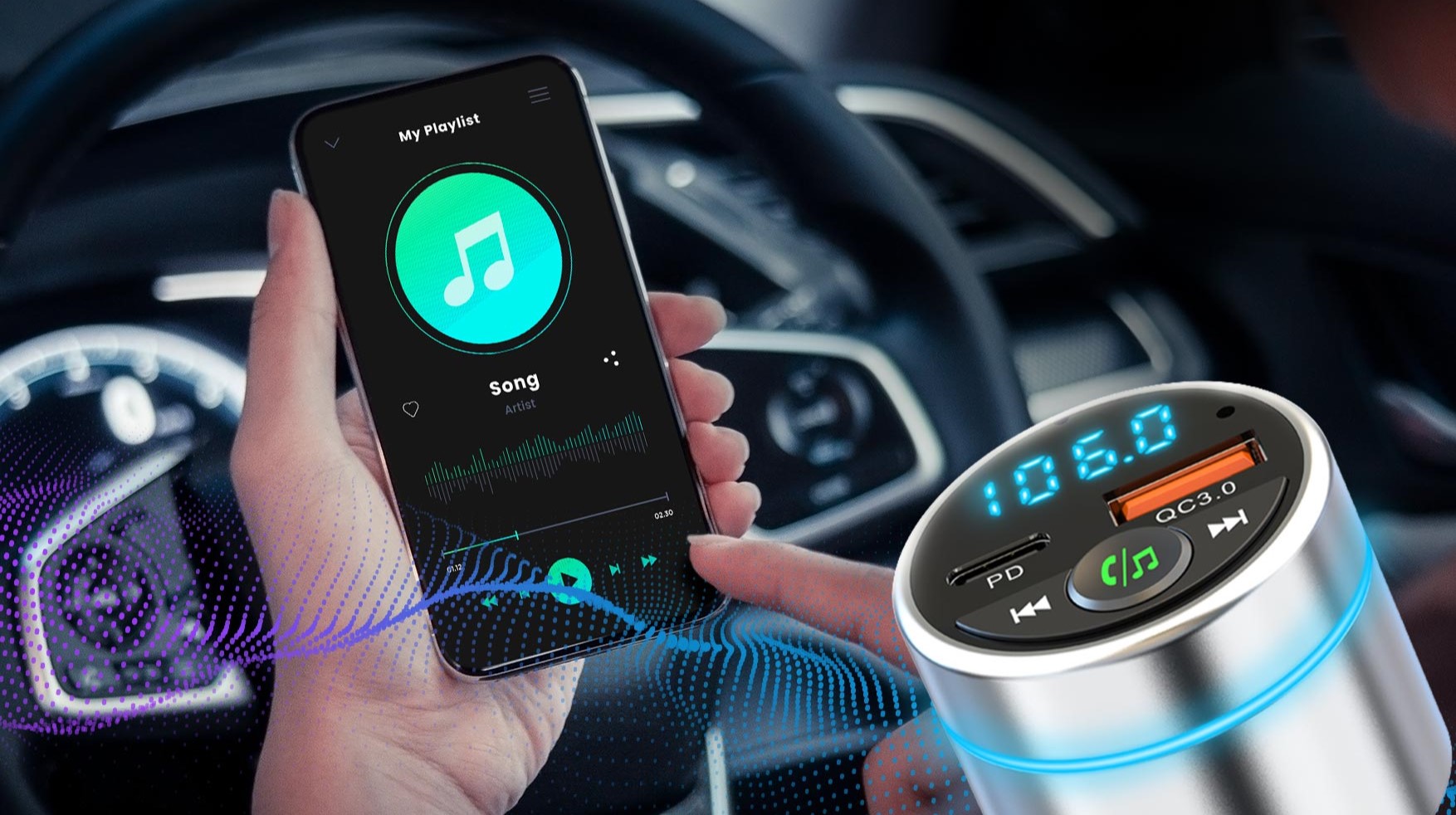 Xblitz X550 fm transmiter a handsfree do auta připojení evtech_cz